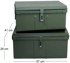 Lot de 2 coffres en métal Habitat (Kaki)