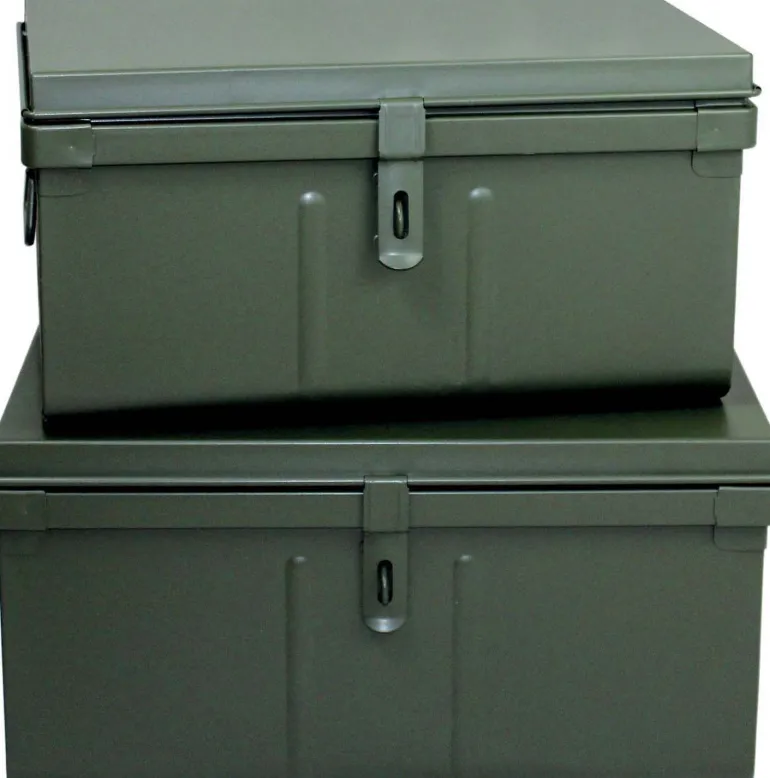 Lot de 2 coffres en métal Habitat (Kaki)