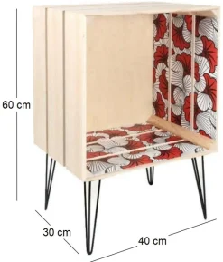 Meuble cagette pieds en métal Wax