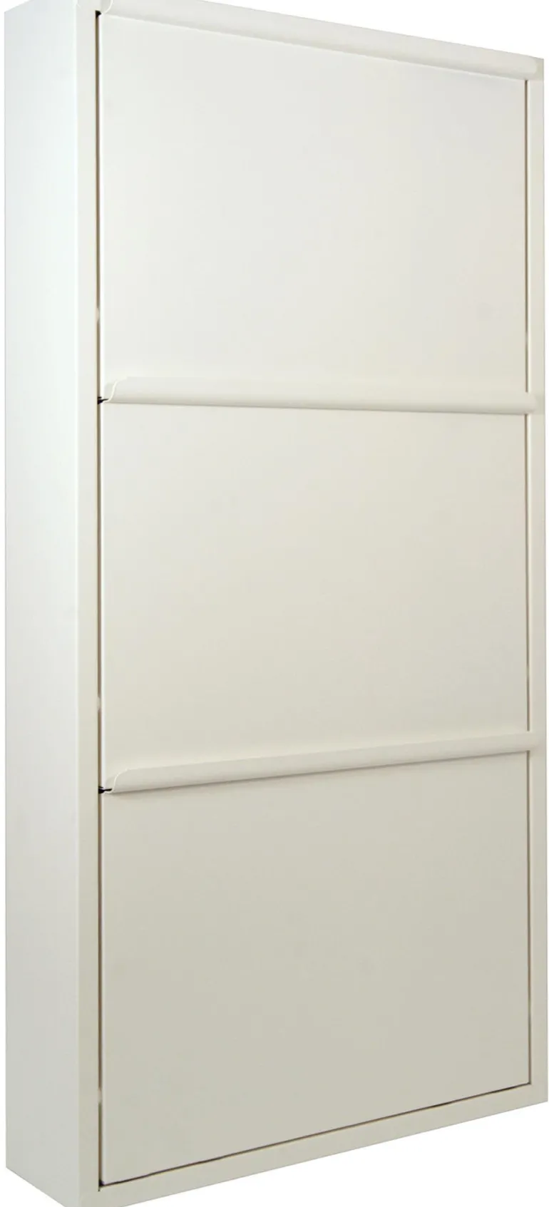 Meuble range chaussures en acier 3 abattants Brice (Blanc)