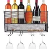 Mini bar à vin à suspendre en métal ajouré