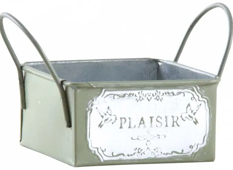 Mini corbeille en métal laqué olive Plaisir