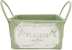 Mini corbeille en métal laqué olive Plaisir