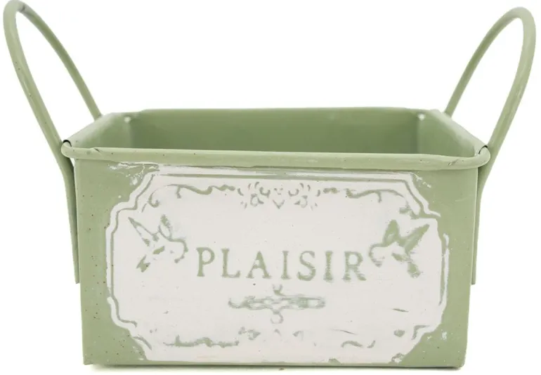 Mini corbeille en métal laqué olive Plaisir