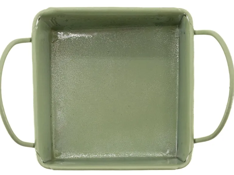 Mini corbeille en métal laqué olive Plaisir