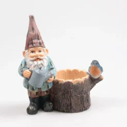 Mini nain de jardin en résine (Arrosoir souche)