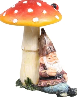 Mini nain de jardin en résine (Assis champignon)