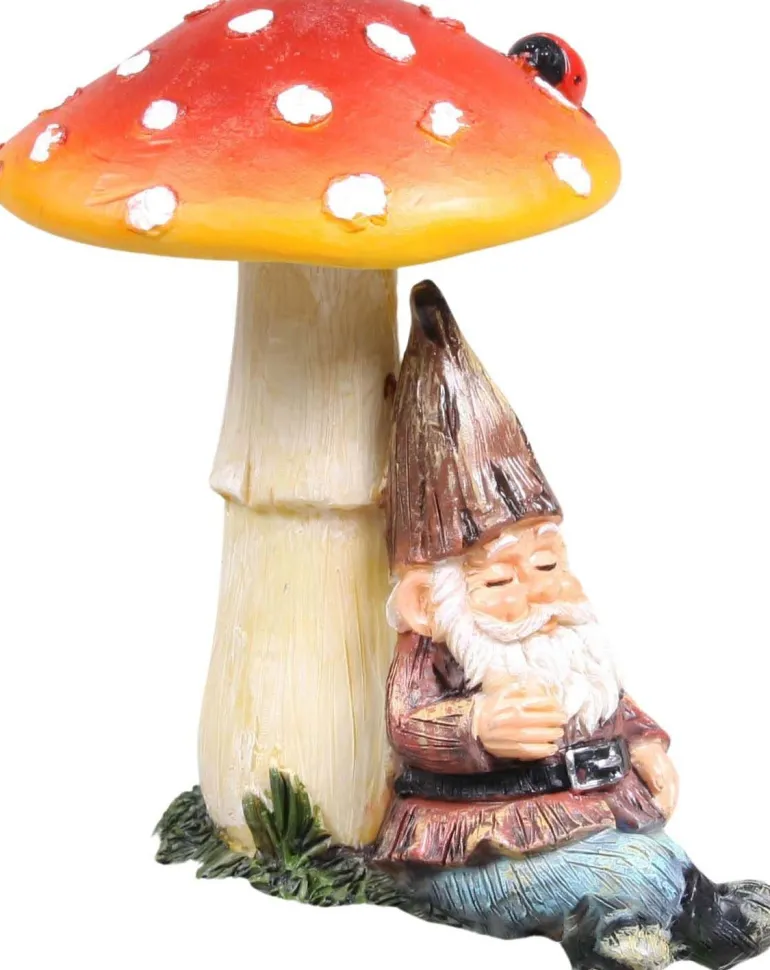 Mini nain de jardin en résine (Assis champignon)