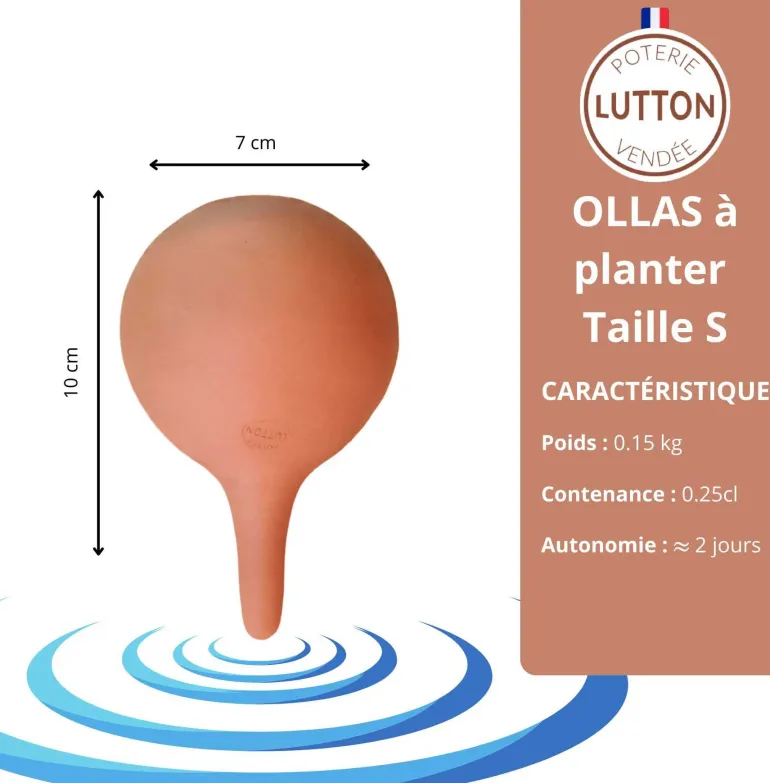 Mini ollas à planter en argile (Bleu canard)