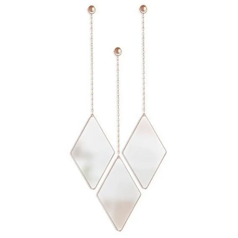 Miroir design suspendu Dima (Lot de 3) (Cuivre)