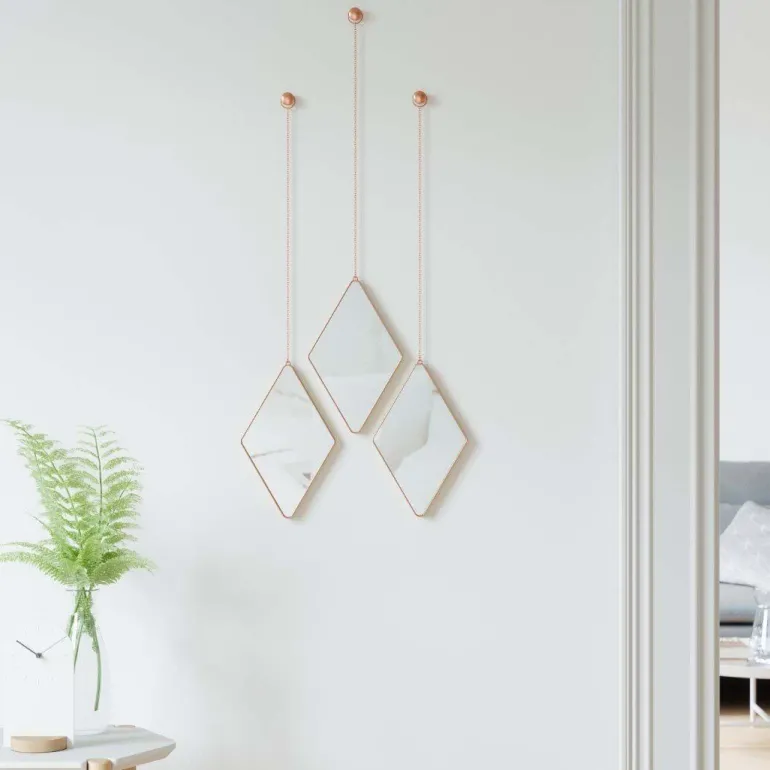 Miroir design suspendu Dima (Lot de 3) (Cuivre)