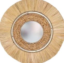 Miroir en raphia et jute 77 cm