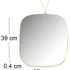 Miroir en verre et métal doré James (27 x 39 cm)