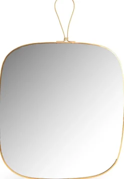 Miroir en verre et métal doré James (27 x 39 cm)