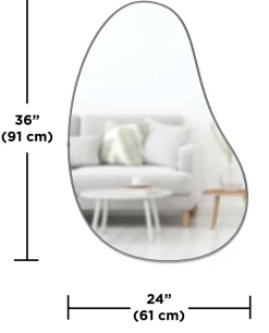 Miroir finition métallique Hubba 61 × 91 cm (Titane)