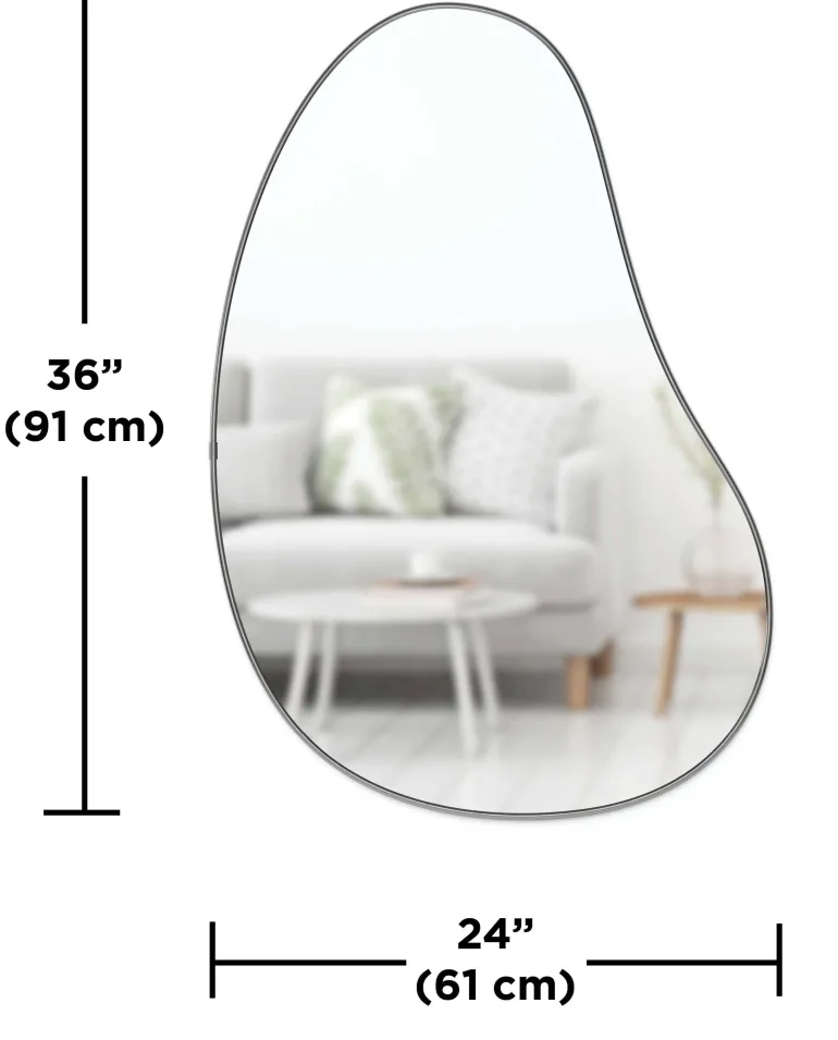 Miroir finition métallique Hubba 61 × 91 cm (Titane)