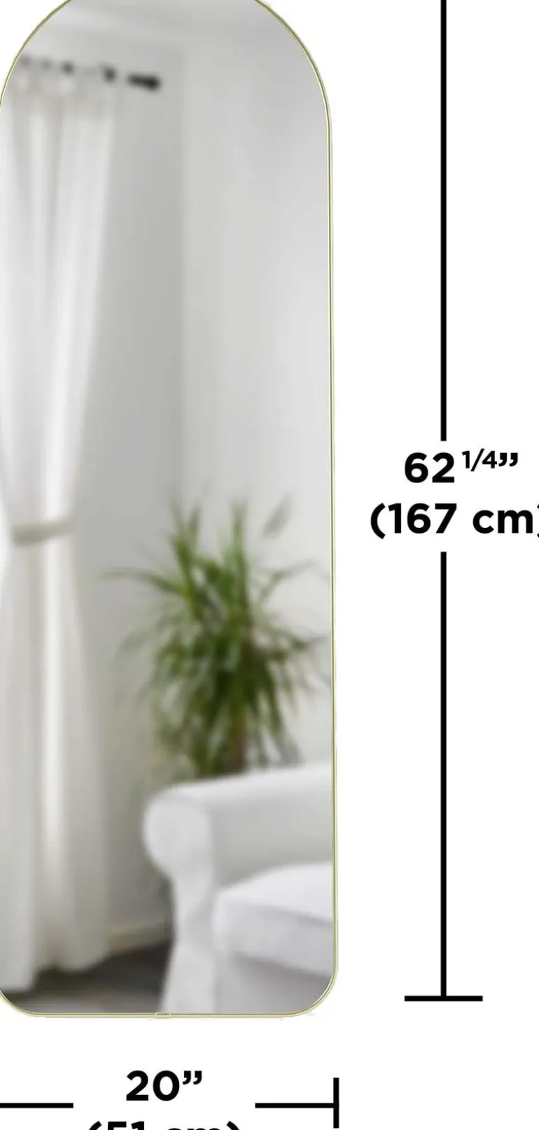 Miroir Hubba 51 x 157 cm (Laiton)
