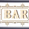 Miroir inscription Bar feuille d'or