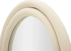 Miroir mural en velours Cloé 60 x 4 x 160 cm (Crème)