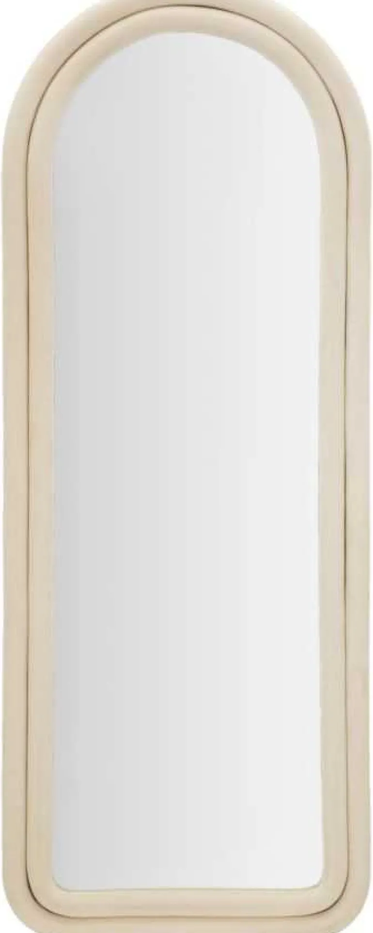 Miroir mural en velours Cloé 60 x 4 x 160 cm (Crème)