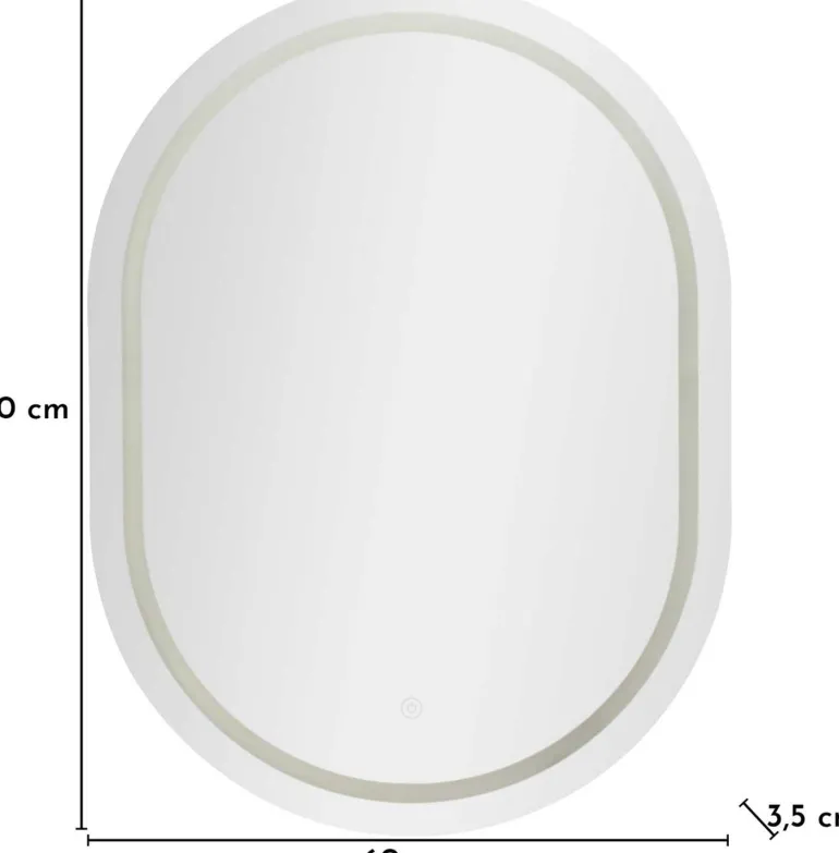 Miroir à poser avec bandeau led 3 couleurs 60 x 3.5 x 80 cm (Arc)