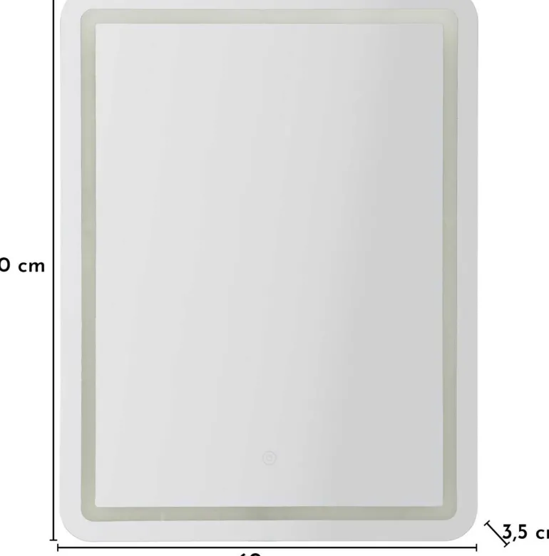 Miroir à poser avec bandeau led 3 couleurs 60 x 3.5 x 80 cm (Rectangulaire)