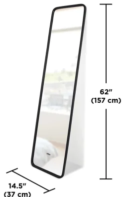 Miroir rectangulaire contour en caoutchouc mat