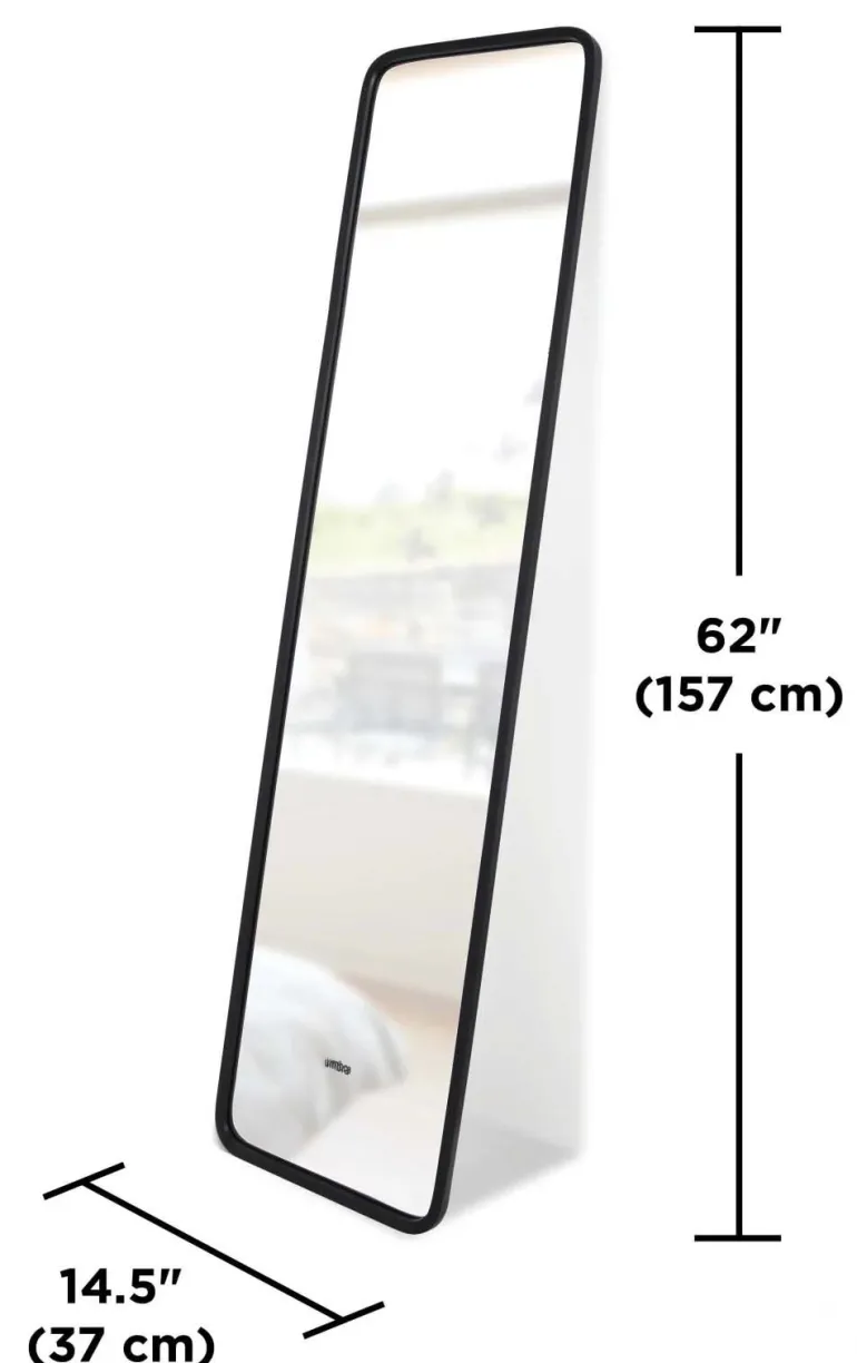 Miroir rectangulaire contour en caoutchouc mat