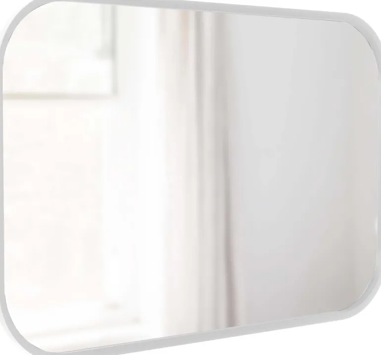 Miroir rectangulaire rebord caoutchouc 61 x 91 cm Hub (Blanc)