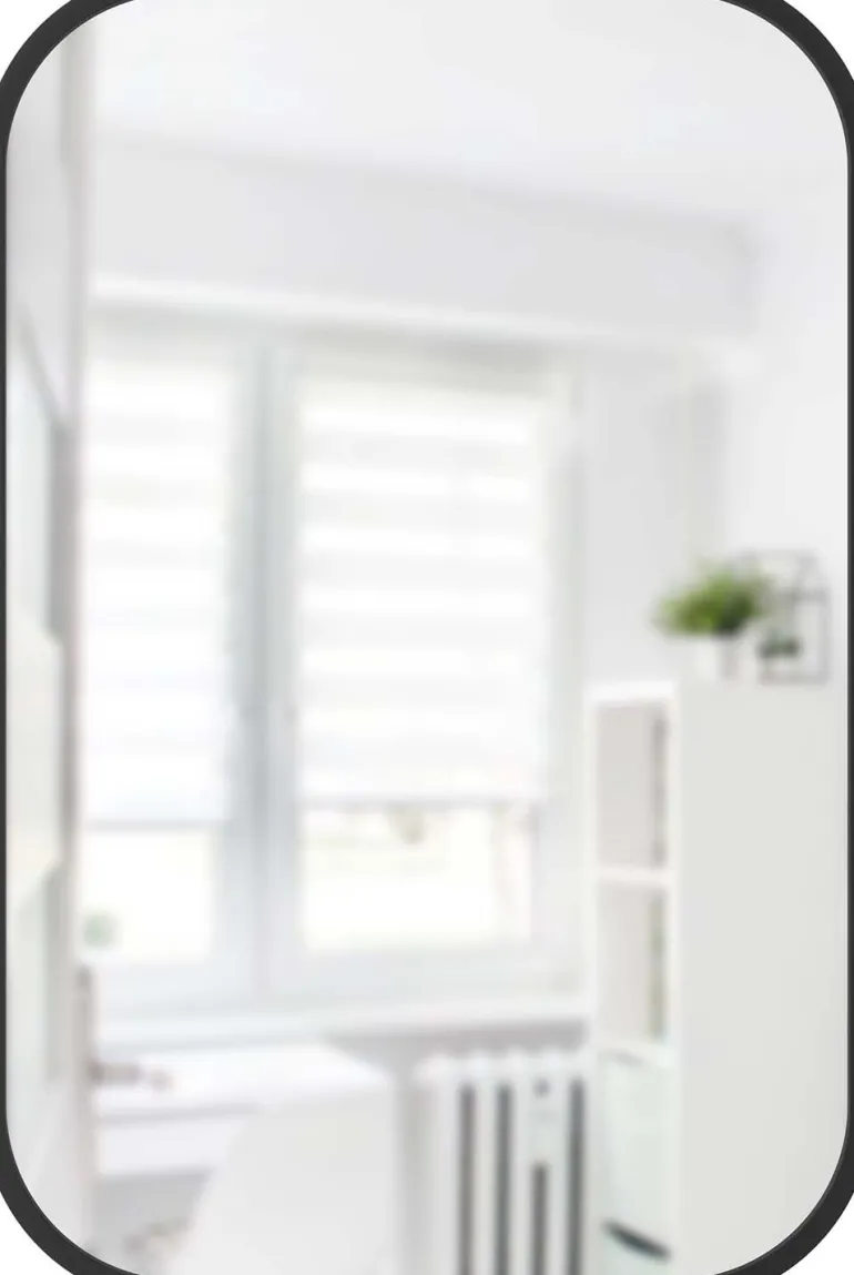 Miroir rectangulaire rebord caoutchouc 61 x 91 cm Hub (Noir)