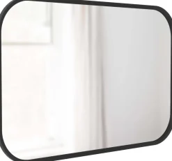 Miroir rectangulaire rebord caoutchouc 61 x 91 cm Hub (Noir)