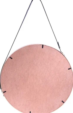 Miroir rond avec anse en PU Barber (50 cm)