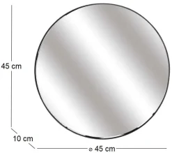 Miroir rond avec étagère en fer 45 cm