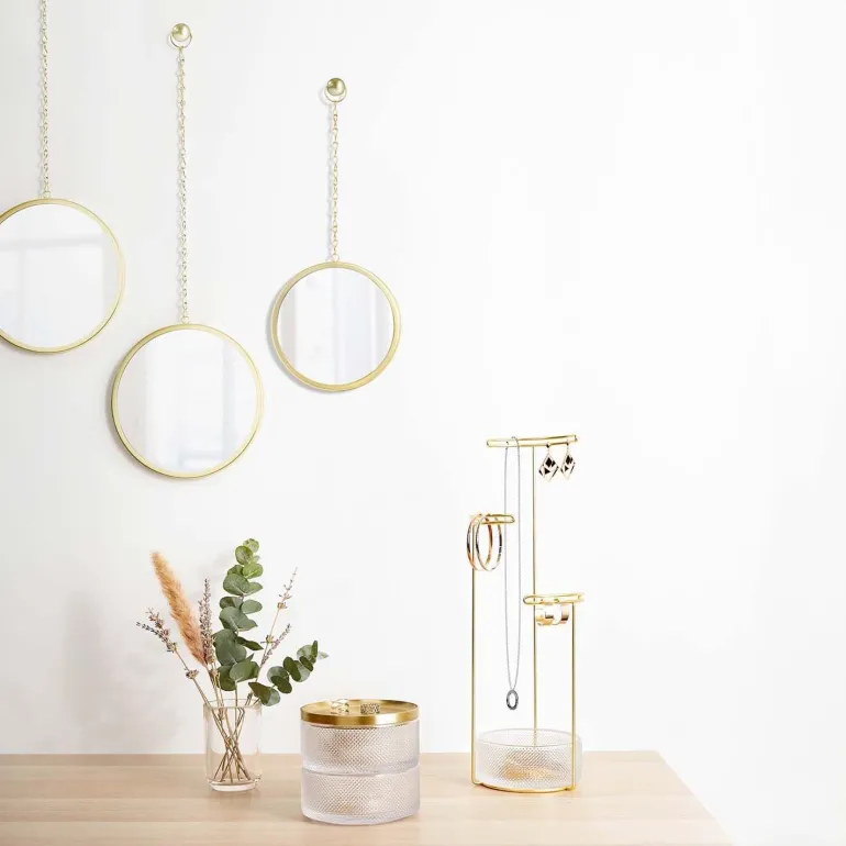 Miroirs ronds suspendus Dima (Lot de 3) (Or)