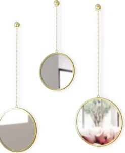 Miroirs ronds suspendus Dima (Lot de 3) (Or)