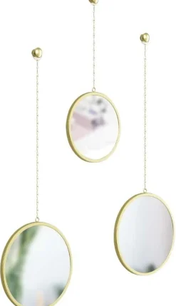Miroirs ronds suspendus Dima (Lot de 3) (Or)