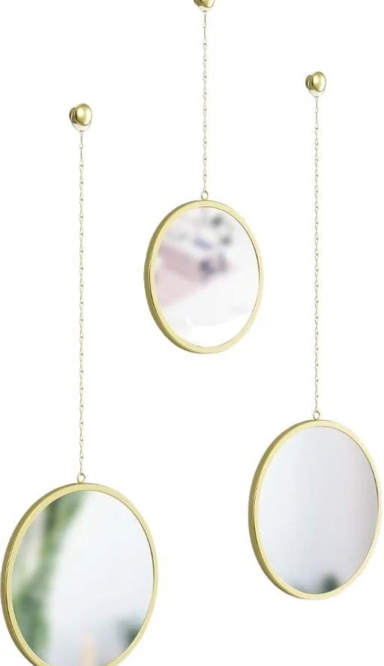 Miroirs ronds suspendus Dima (Lot de 3) (Or)