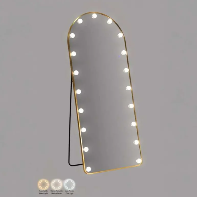 Miroir sur pieds avec led 3 couleurs Hollywood (Arc)