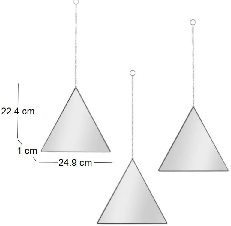 Miroir suspendu Triangle noir Louxor (Lot de 3)