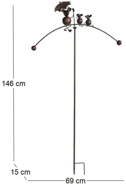 Mobile de jardin en fer (3 souris)