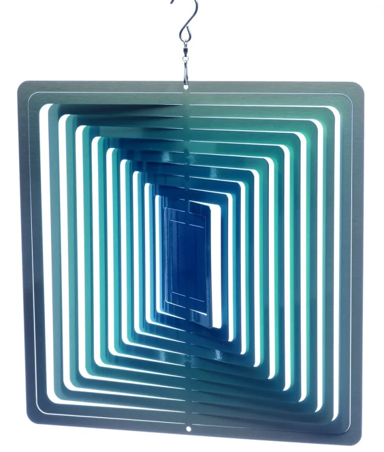 Mobile à vent carré bleu 30cm (Grand modèle)