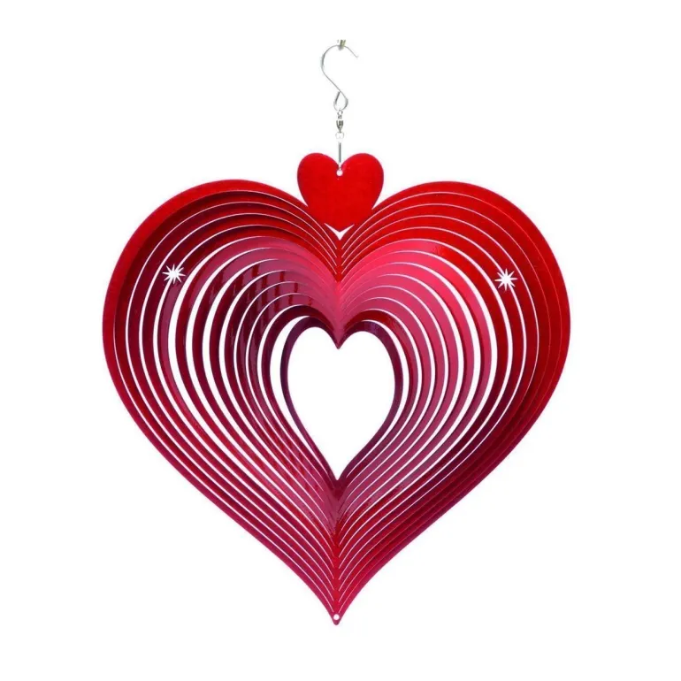 Mobile à vent coeur rouge (15 x 15 x 5 cm)