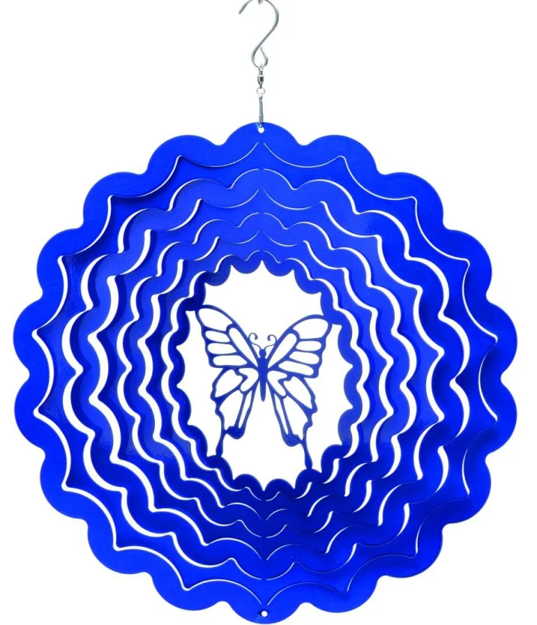 Mobile à vent papillon bleu 30cm (Grand modèle)