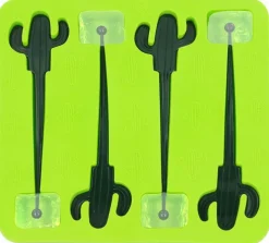 Moule à glaçons avec 4 agitateurs cactus