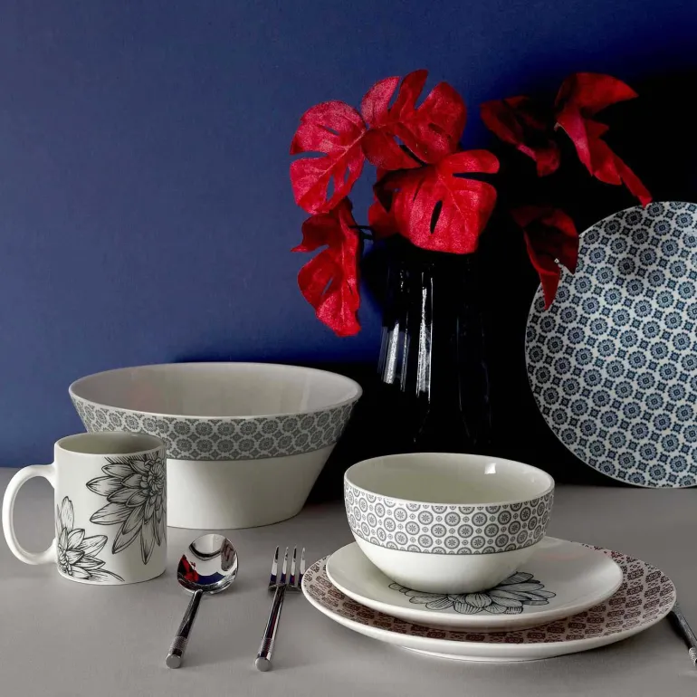 Mug en porcelaine Cottage 35 cl (Lot de 6) (Gris)