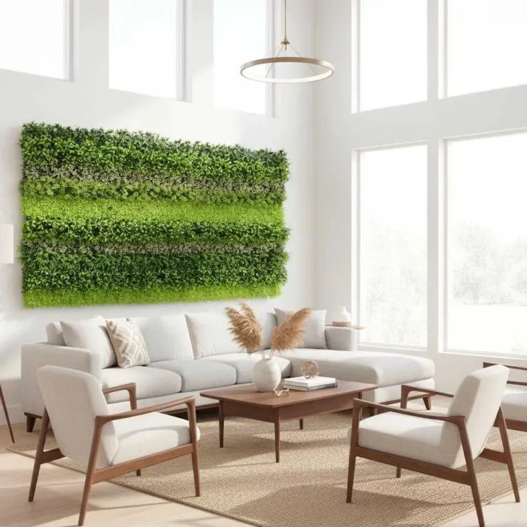 Mur végétal en plastique 1 m x 1 m (Nature)