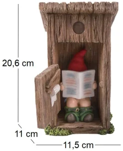 Nain de jardin dans cabanon en résine 20 cm