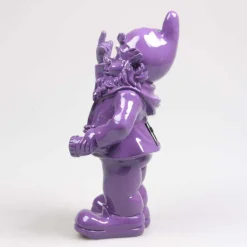Nain de jardin en résine F*ck avec éclairage solaire 16 x 12 x 31 cm (Violet)