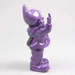 Nain de jardin en résine F*ck avec éclairage solaire 16 x 12 x 31 cm (Violet)