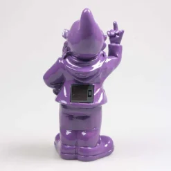 Nain de jardin en résine F*ck avec éclairage solaire 16 x 12 x 31 cm (Violet)